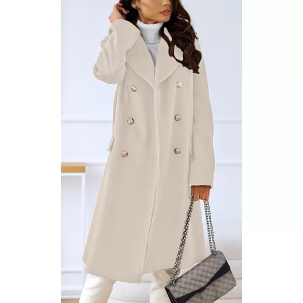 CHARTOU Women's Winter Jacket Double-Breasted Wool Blend Warm Long Trench Coat