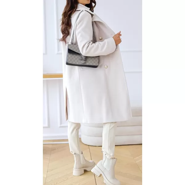 CHARTOU Women's Winter Jacket Double-Breasted Wool Blend Warm Long Trench Coat