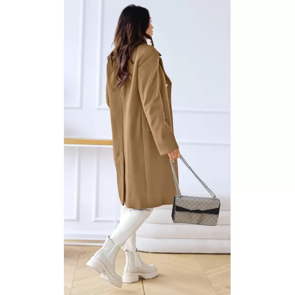 CHARTOU Women's Winter Jacket Double-Breasted Wool Blend Warm Long Trench Coat