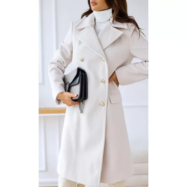 CHARTOU Women's Winter Jacket Double-Breasted Wool Blend Warm Long Trench Coat