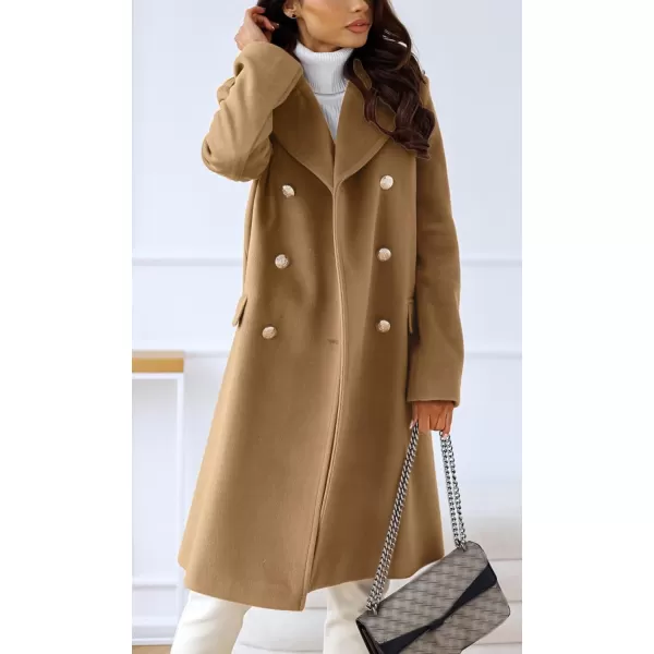CHARTOU Women's Winter Jacket Double-Breasted Wool Blend Warm Long Trench Coat