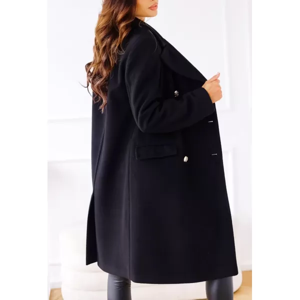 CHARTOU Women's Winter Jacket Double-Breasted Wool Blend Warm Long Trench Coat