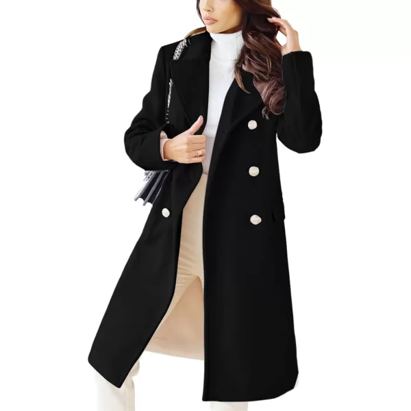 CHARTOU Women's Winter Jacket Double-Breasted Wool Blend Warm Long Trench Coat