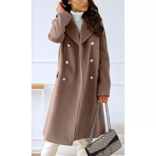 CHARTOU Women's Winter Jacket Double-Breasted Wool Blend Warm Long Trench Coat