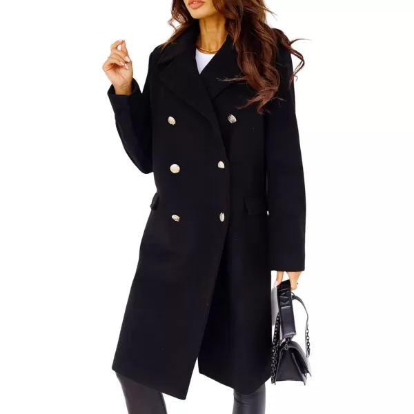 CHARTOU Women's Winter Jacket Double-Breasted Wool Blend Warm Long Trench Coat