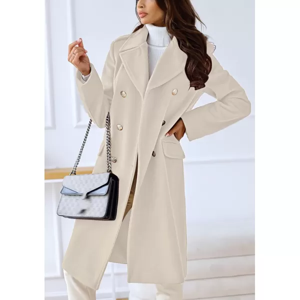 CHARTOU Women's Winter Jacket Double-Breasted Wool Blend Warm Long Trench Coat