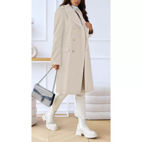 CHARTOU Women's Winter Jacket Double-Breasted Wool Blend Warm Long Trench Coat