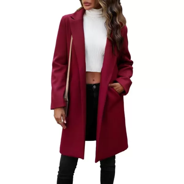 CHARTOU Women's Casual Wool Blend Notch Lapel Single Breasted Pea Coat Overcoat