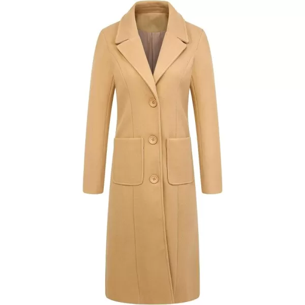 CHARTOU Women's Elegant Lapel Collar Single Breast Wool Blend Overcoat Outwear