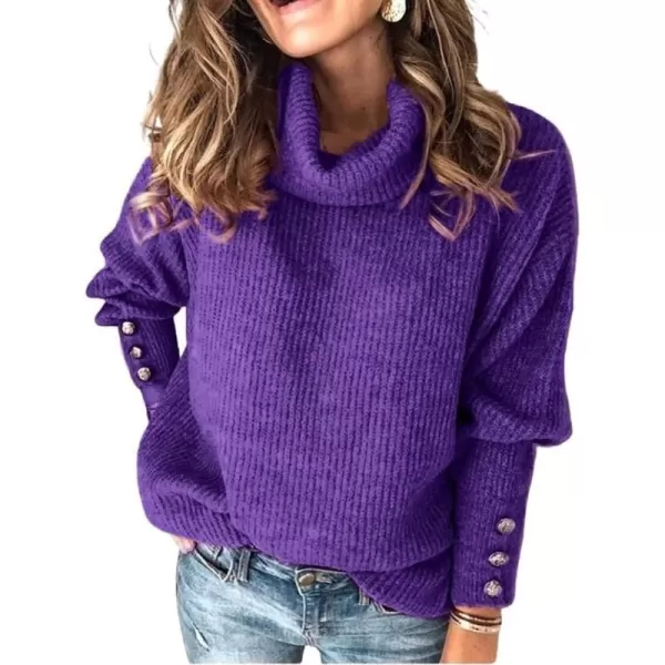 CHARTOU Women's Turtleneck Slouchy Cowl Neck Loose Fit Knit Pullover Sweater
