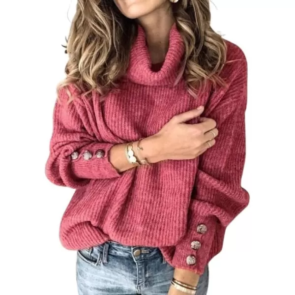 CHARTOU Women's Turtleneck Slouchy Cowl Neck Loose Fit Knit Pullover Sweater