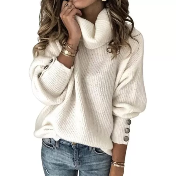 CHARTOU Women's Turtleneck Slouchy Cowl Neck Loose Fit Knit Pullover Sweater