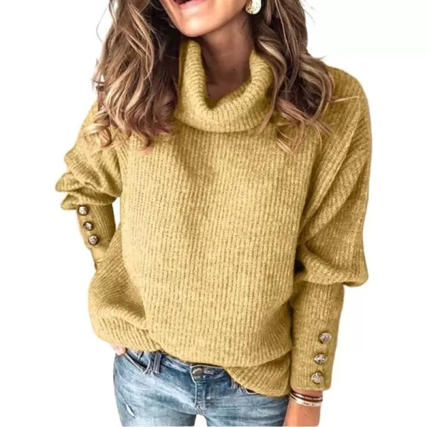 CHARTOU Women's Turtleneck Slouchy Cowl Neck Loose Fit Knit Pullover Sweater