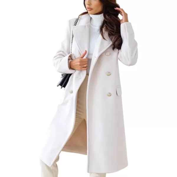 CHARTOU Women's Winter Jacket Double-Breasted Wool Blend Warm Long Trench Coat