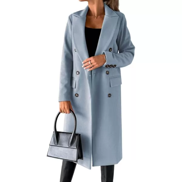 CHARTOU Women's Winter Wool Blend Double Breasted Slim Long Trench Coat Overcoat