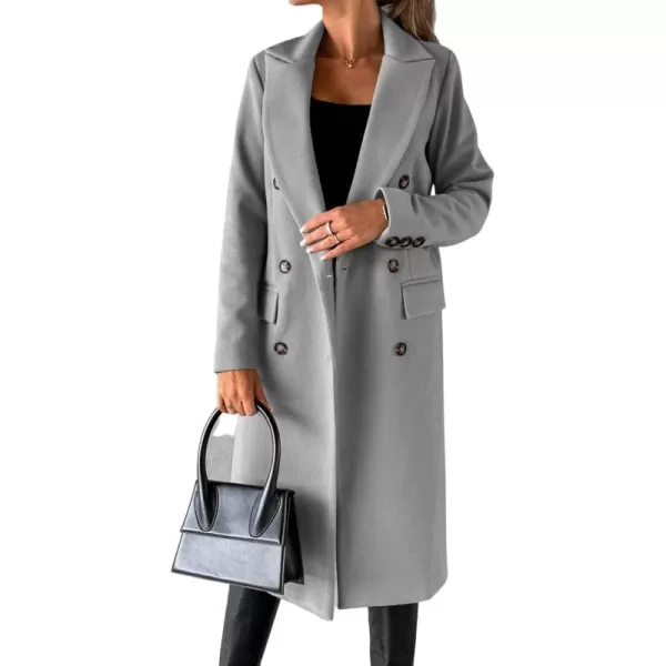 CHARTOU Women's Winter Wool Blend Double Breasted Slim Long Trench Coat Overcoat