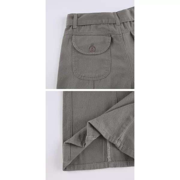 CHARTOU Baggy Cargo Pants Women Casual Cargo Jeans Wide Leg Denim Pants y2k High Waist Belt Pocket Slacks