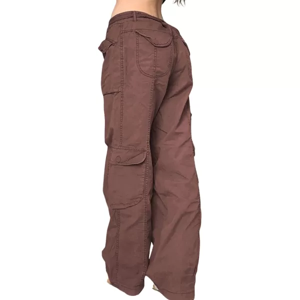 CHARTOU Baggy Cargo Pants Women Casual Cargo Jeans Wide Leg Denim Pants y2k High Waist Belt Pocket Slacks