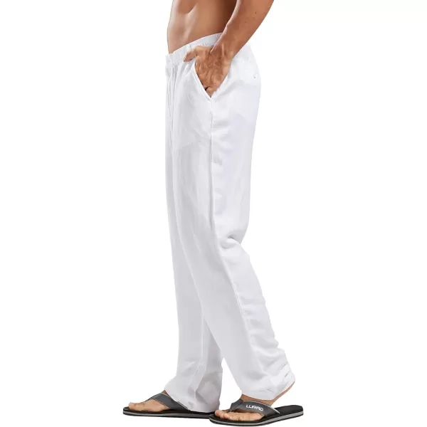 CHARTOU Man's Summer Casual Stretched Waist Loose Fit Linen Beach Pants