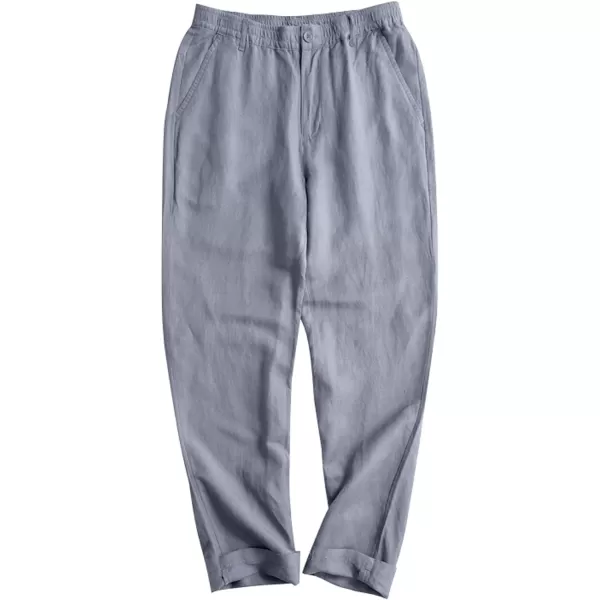 CHARTOU Man's Summer Casual Stretched Waist Loose Fit Linen Beach Pants
