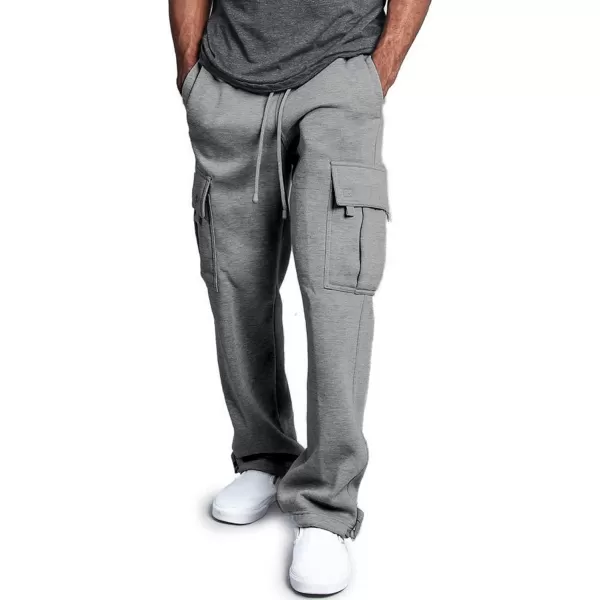 CHARTOU Men Casual Straight Leg Elastic Waist Lounge Pants Cargo Sweatpants with Pockets Drawstring