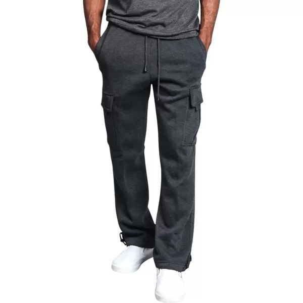 CHARTOU Men Casual Straight Leg Elastic Waist Lounge Pants Cargo Sweatpants with Pockets Drawstring