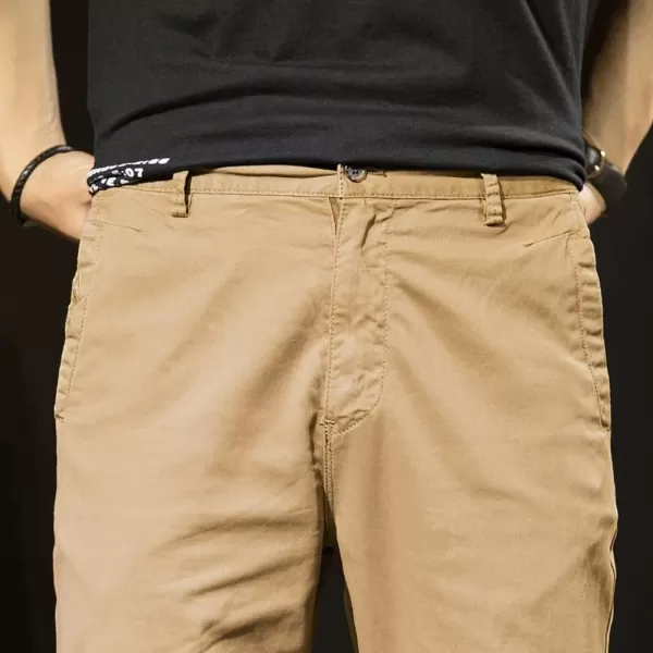 CHARTOU Men's Comfort Mid-Rise Regular Fit Flat Front Cotton Chino Pants