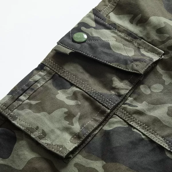 CHARTOU Men's Regular Fit Twill Cargo Shorts Outdoor Work Camo Multi-Pocket Shorts