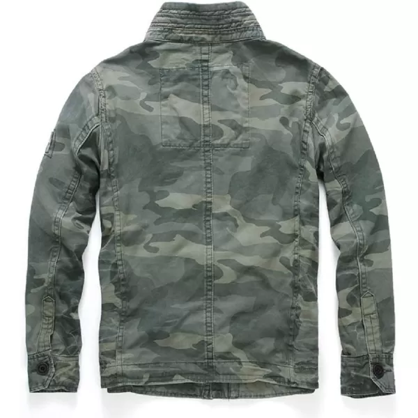 CHARTOU Men's Sport Stand Collar Military Camouflage Active Cargo Jacket Outwear