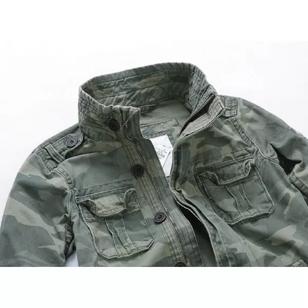 CHARTOU Men's Sport Stand Collar Military Camouflage Active Cargo Jacket Outwear