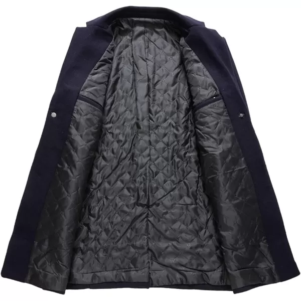 CHARTOU Men's Thicken 1 Button Quilted Peacoat Windproof Wool Coat Overcoat