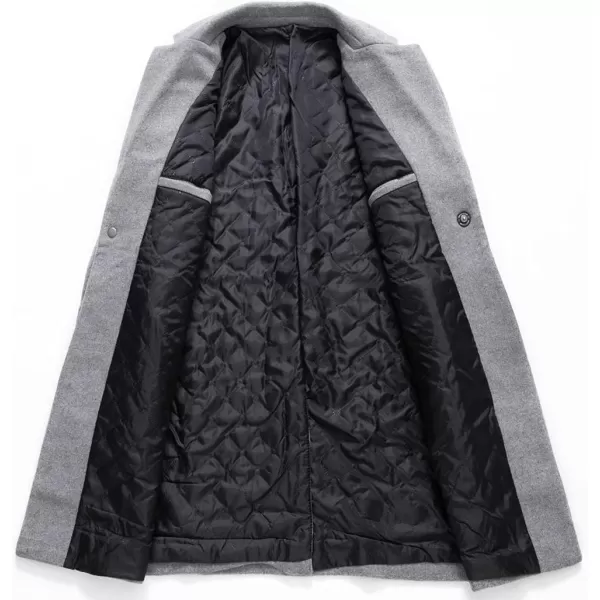 CHARTOU Men's Thicken 1 Button Quilted Peacoat Windproof Wool Coat Overcoat