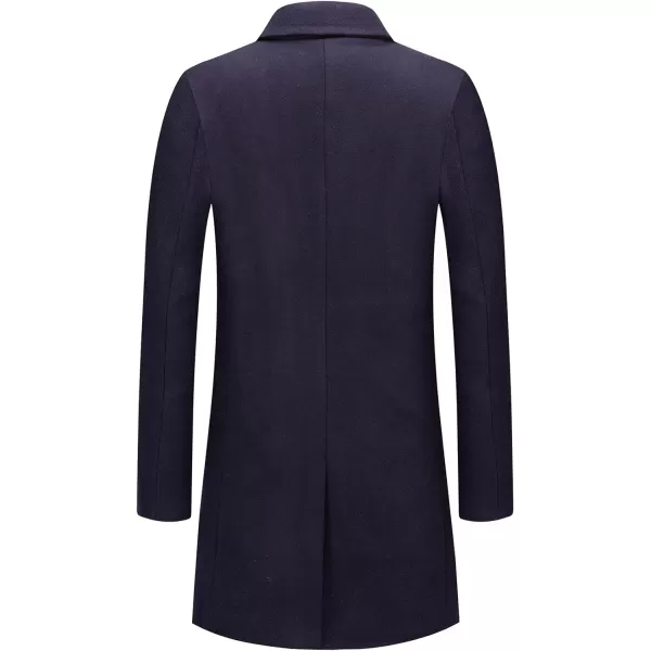 CHARTOU Men's Thicken 1 Button Quilted Peacoat Windproof Wool Coat Overcoat