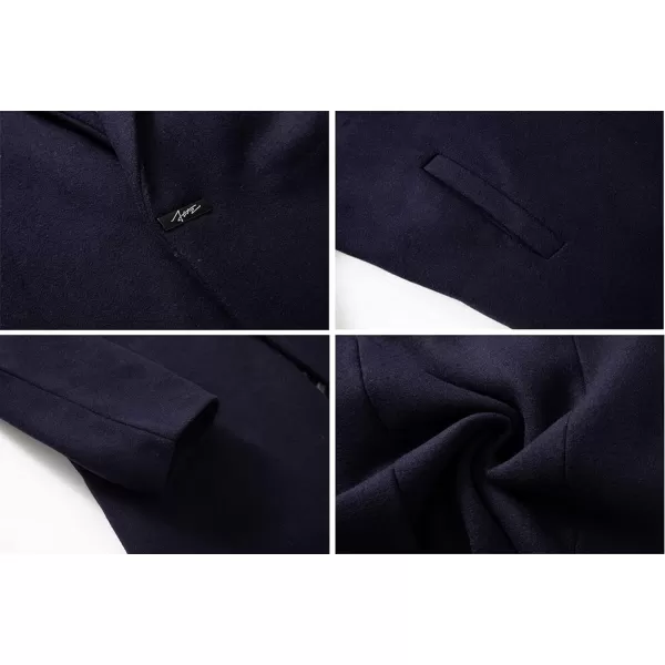 CHARTOU Men's Thicken 1 Button Quilted Peacoat Windproof Wool Coat Overcoat