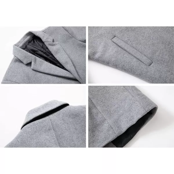 CHARTOU Men's Thicken 1 Button Quilted Peacoat Windproof Wool Coat Overcoat