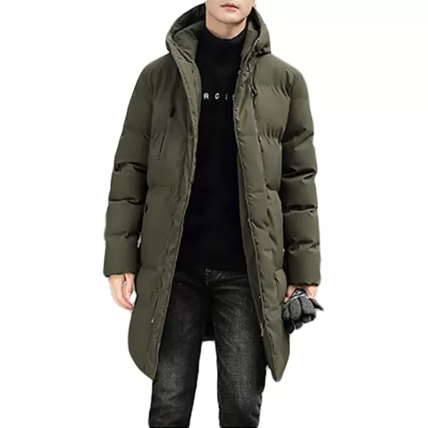 CHARTOU Men's Winter Thermal Hooded Quilted Parka Waterproof Anorak Puffer Jacket Overcoat