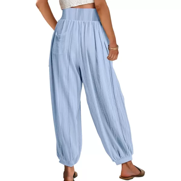 CHARTOU Summer Wide Leg Sweatpants Women Palazzo Pants Loose Elastic Waist Lounge Slacks Beach Pants with Pockets