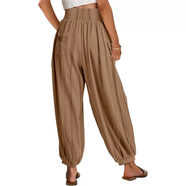 CHARTOU Summer Wide Leg Sweatpants Women Palazzo Pants Loose Elastic Waist Lounge Slacks Beach Pants with Pockets