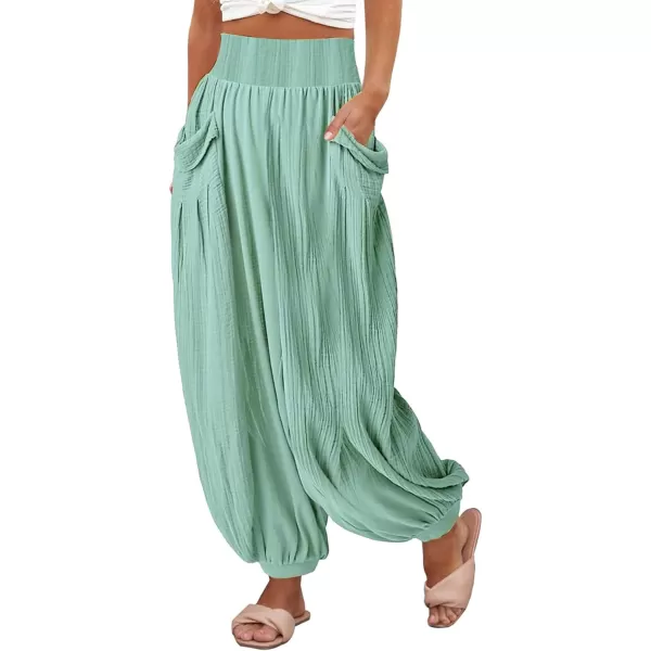 CHARTOU Summer Wide Leg Sweatpants Women Palazzo Pants Loose Elastic Waist Lounge Slacks Beach Pants with Pockets