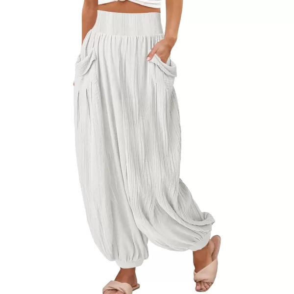 CHARTOU Summer Wide Leg Sweatpants Women Palazzo Pants Loose Elastic Waist Lounge Slacks Beach Pants with Pockets