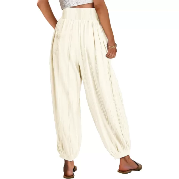 CHARTOU Summer Wide Leg Sweatpants Women Palazzo Pants Loose Elastic Waist Lounge Slacks Beach Pants with Pockets