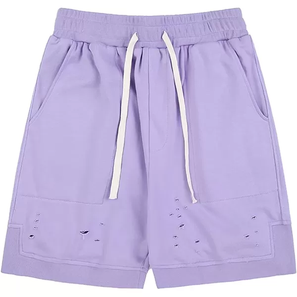 CHARTOU Unisex-Adult's Fashion Broken Drawstring Elastic Waist Cotton Casual Loose Athletic Shorts