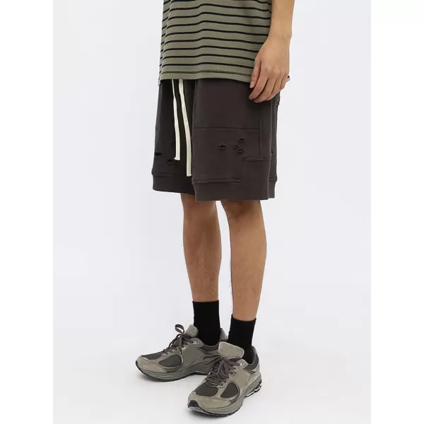 CHARTOU Unisex-Adult's Fashion Broken Drawstring Elastic Waist Cotton Casual Loose Athletic Shorts