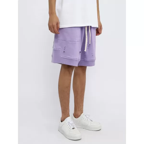 CHARTOU Unisex-Adult's Fashion Broken Drawstring Elastic Waist Cotton Casual Loose Athletic Shorts