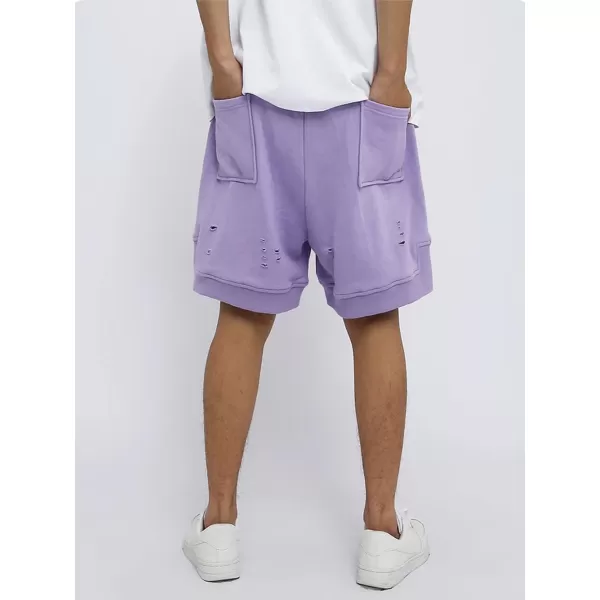 CHARTOU Unisex-Adult's Fashion Broken Drawstring Elastic Waist Cotton Casual Loose Athletic Shorts