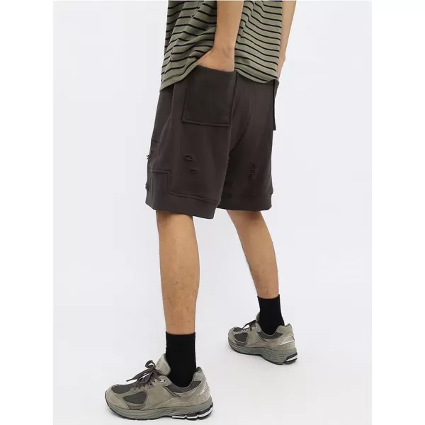 CHARTOU Unisex-Adult's Fashion Broken Drawstring Elastic Waist Cotton Casual Loose Athletic Shorts