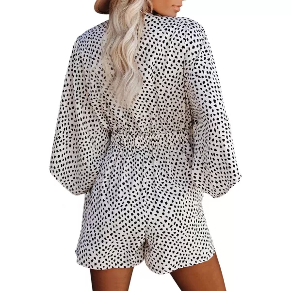 CHARTOU Women Casual Summer Tie Front Ruffle Short Romper Cutout Beach One Piece Short Jumpsuit