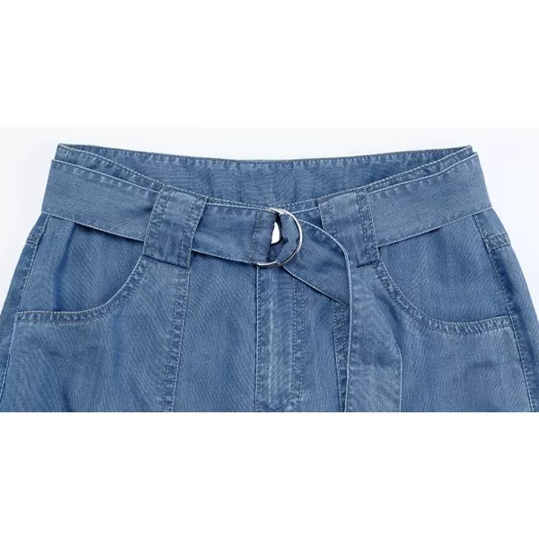 CHARTOU Women Chic High-Rise Wide Leg Jeans Long Palazzo Denim Pants