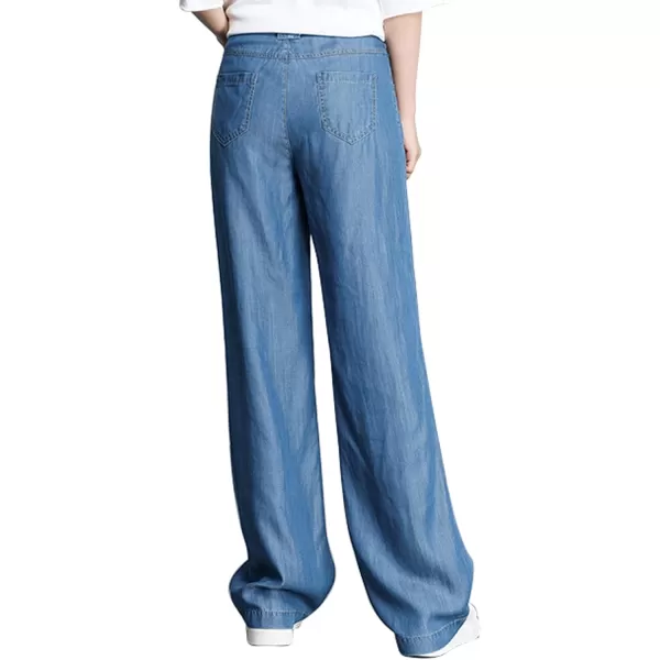 CHARTOU Women Chic High-Rise Wide Leg Jeans Long Palazzo Denim Pants