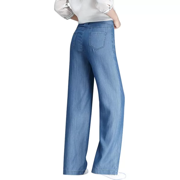 CHARTOU Women Chic High-Rise Wide Leg Jeans Long Palazzo Denim Pants